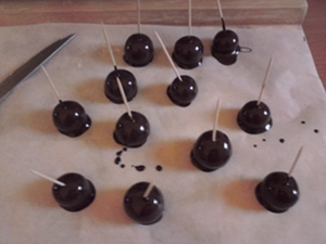 Marzipan Balls Dipped in Dark Chocolate